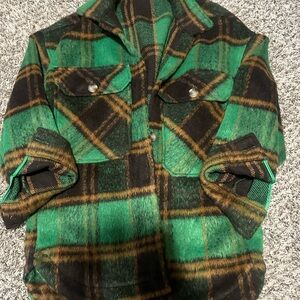 Green Plaid Kids Jacket